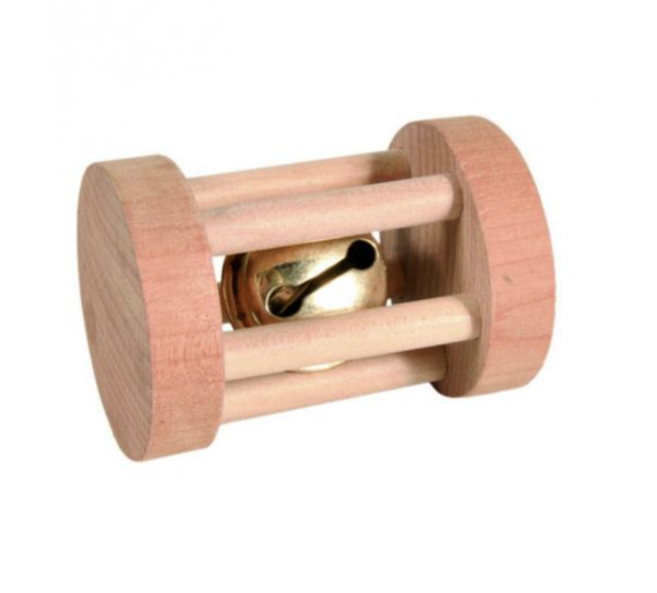Trixie Játék Fából Henger Csengővel Rágcsálóknak 3.5×5cm