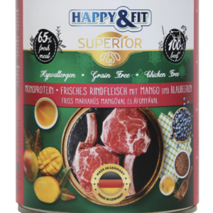 Happy&Fit Superior 100% Monoprotein - Friss Marhahús Mangóval és Áfonyával 400g 5+1 akció