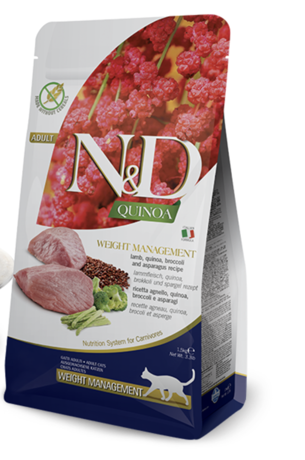 N&D Cat Quinoa Weight Management Bárány 1,5kg