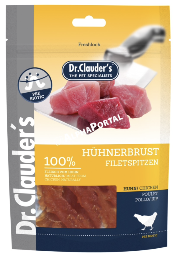 Dr. Clauders Dog Jutalomfalat Premium Csirkefilé Csíkok 80g