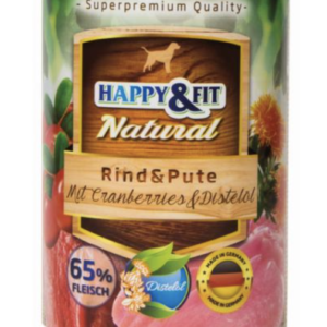 Happy&Fit Natural Marha és Pulyka, Áfonyával és Sáfrányolajjal 400 g