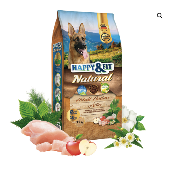 Happy&Fit Natural Adult Active (Felnőtt Aktív Kutyák Részére) 12kg