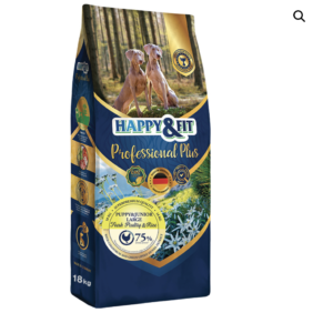 Happy&Fit Professional Plus Puppy & Junior Fresh Poultry & Rice Large (Nagytestű Kölyökkutyáknak) 18kg