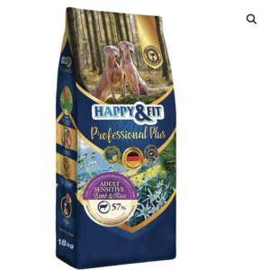 Happy&Fit Professional Plus Adult Sensitive Lamb & Rice (Hippoallergén, Felnőtt Kutyáknak) 18kg