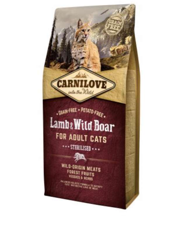Carnilove Cat Adult Lamb & Wild Boar Sterilised- Bárány & Vaddisznóhússal 6kg