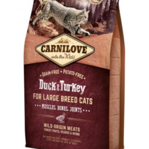 Carnilove Cat Duck & Turkey Large Breed – Muscles, Bones, Joints Kacsa és Pulykahússal 6kg