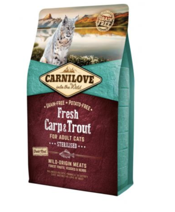 Carnilove Fresh Adult Cat Carp & Trout Sterilised - Ponty és Pisztránghússal 6kg