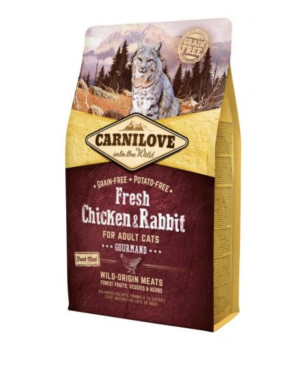 Carnilove Fresh Adult Cat Chicken & Rabbit Gourmand- Csirke és Nyúlhússal 6kg