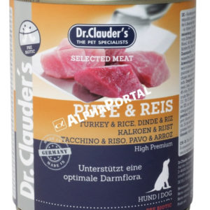 Dr.Clauders Dog Selected Meat Pulykás és Rizses Konzerv 800g