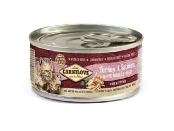 Carnilove Cat Kitten Turkey & Salmon Can- Pulyka és Lazachússal Konzerv 100g