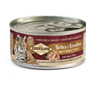Carnilove Cat Turkey & Reindeer Can- Pulyka és Rénszarvashússal Konzerv 100g