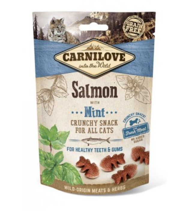 Carnilove Cat Crunchy Snack Salmon & Mint- Lazachússal és Mentával 50g