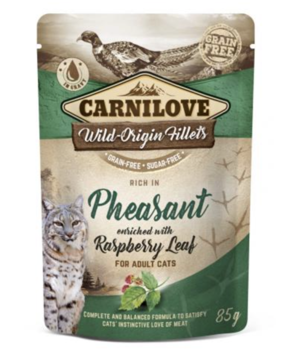 Carnilove Cat Tasakos Pheasant with Raspberry Leaves - Fácán Málnalevéllel 85g