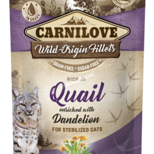 Carnilove Cat Tasakos Quail With Dandelion For Sterilized - Fürj Pitypanggal Ivart. 85g