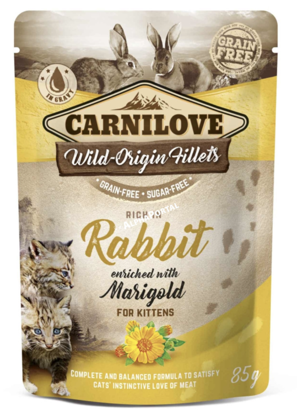 Carnilove Cat Tasakos Rabbit With Marigold - Nyúl Körömvirággal 85g