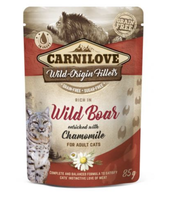 Carnilove Cat Tasakos Wild Boar With Chamomile - Vaddisznó Kamillával 85g