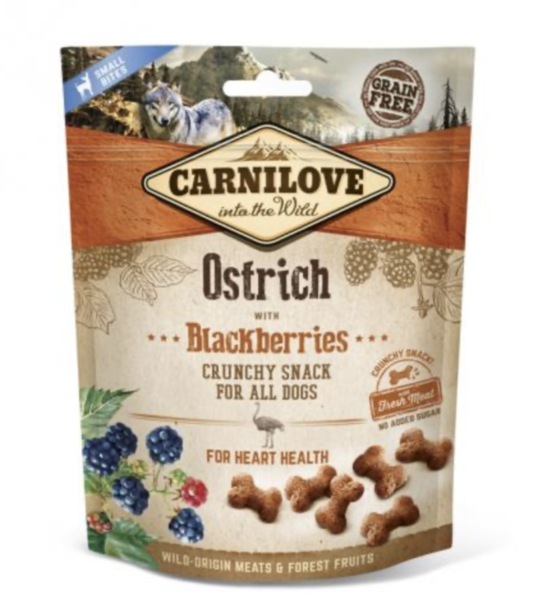 Carnilove Dog Crunchy Snack Ostrich & Mulberry- Strucc Hússal és Szederrel 200g