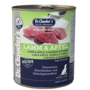 Dr.Clauders Dog Selected Meat Bárányos és Almás Konzerv 800g