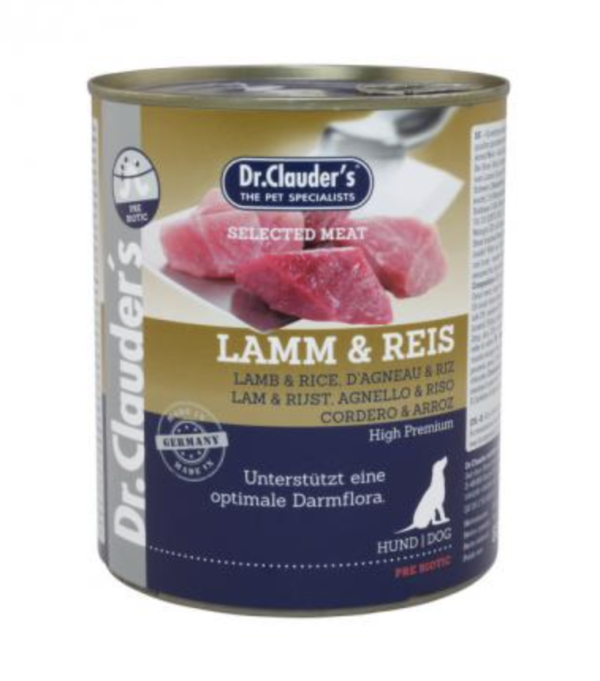 Dr.Clauders Dog Selected Meat Bárányos és Rizses Konzerv 800g