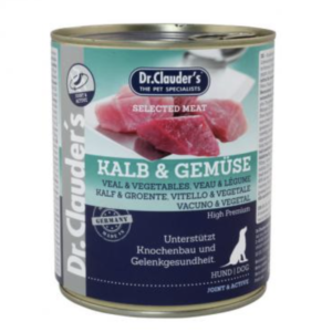 Dr.Clauders Dog Selected Meat Borjús és Zöldséges Konzerv 800g