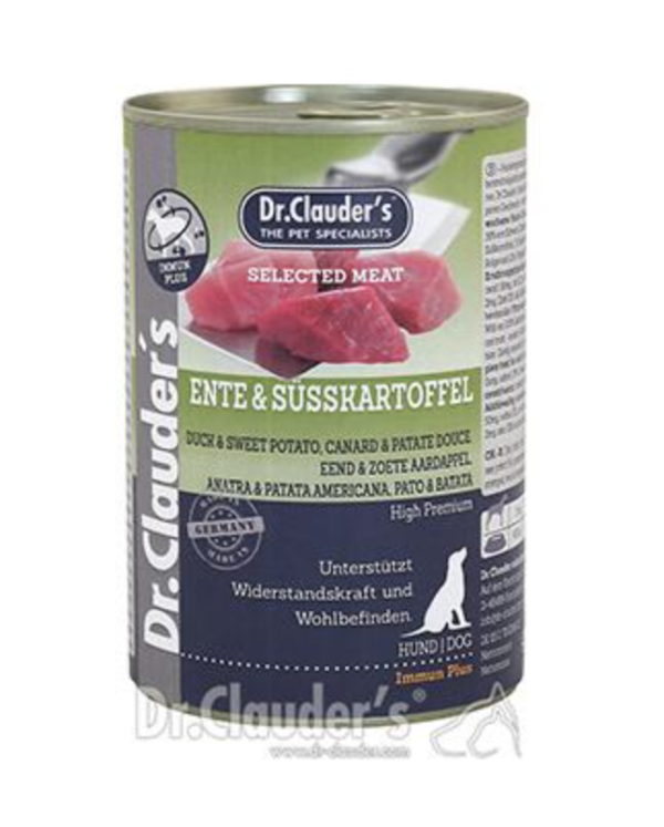 Dr.Clauders Dog Selected Meat Kacsás és Édesburgonyás Konzerv 400g