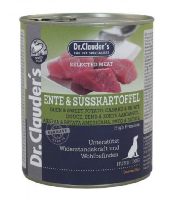 Dr.Clauders Dog Selected Meat Kacsás és Édesburgonyás Konzerv 800g