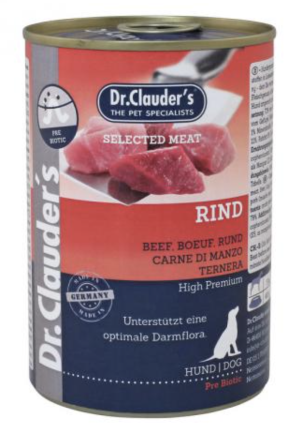 Dr.Clauders Dog Selected Meat Marhás Konzerv 400g