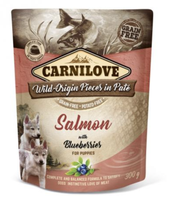 Carnilove Dog Puppy Tasakos Paté Salmon With Blueberries - Lazac Áfonyával 300g