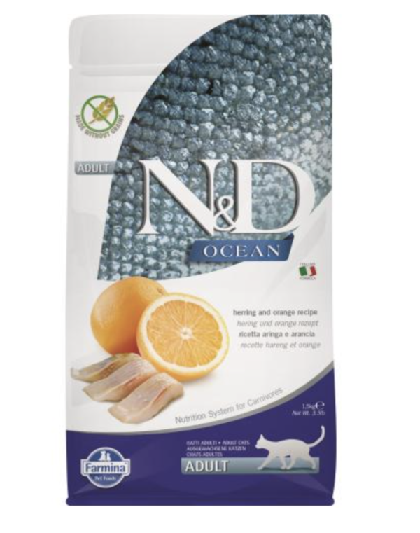 N&D Cat Ocean Hering & Narancs Adult 1,5kg