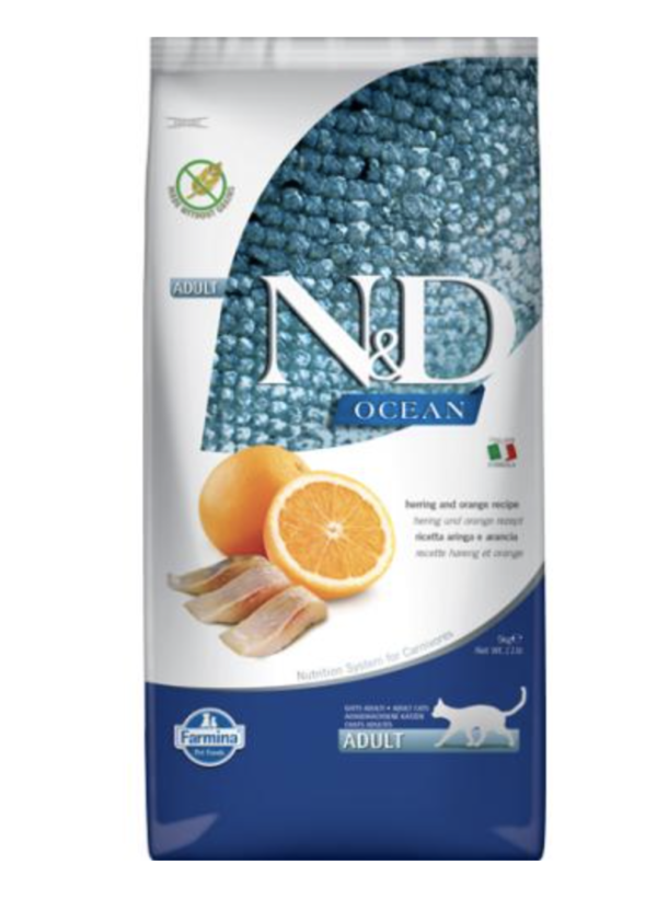 N&D Cat Ocean Hering & Narancs Adult 10kg