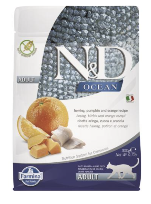 N&D Cat Ocean Hering, Sütőtök, Narancs Adult 300g