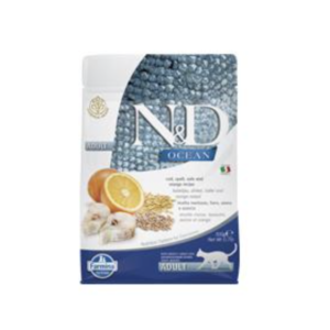 N&D Cat Ocean Tőkehal, Tönköly, Zab & Narancs Adult 300g