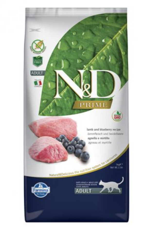 N&D Cat Prime Bárány & Áfonya Adult 5kg