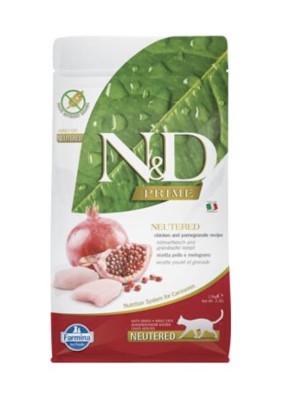 N&D Cat Prime Csirke & Gránátalma Adult Ivartalanított 1,5kg