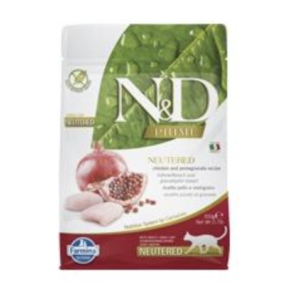 N&D Cat Prime Csirke & Gránátalma Adult Ivartalanított 300g