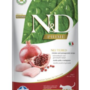 N&D Cat Prime Csirke & Gránátalma Adult Ivartalanított 5kg