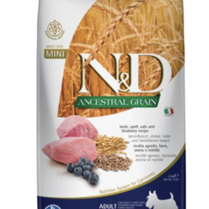 N&D Dog Ancestral Grain bárány, tönköly, zab&áfonya adult mini 2,5kg