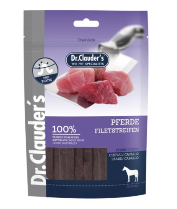 Dr.Clauders Premium Ló Filé Csíkok Jutalomfalat 80g