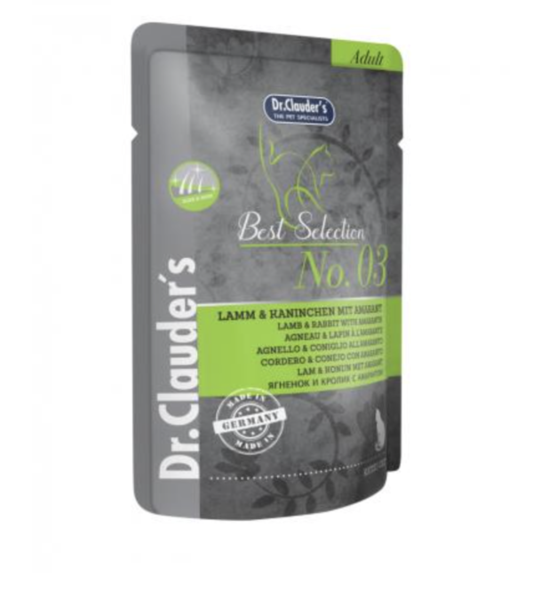 Dr.Clauders Best Selection Cat No3 Alutasak Bárány & Nyúl Amaránttal - Hair & Skin 85g