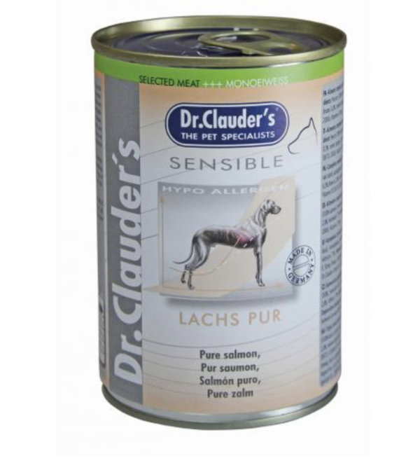 Dr.Clauders Dog Selected Meat Sensible Salmon Pure Lazacos Konzerv 375g