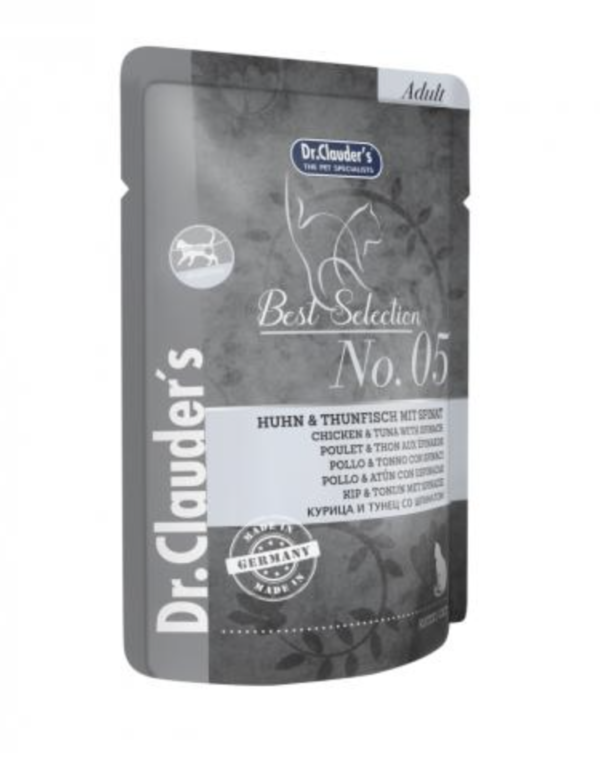 Dr.Clauders Best Selection Cat No5 Alutasak Csirke & Tonhal Spenóttal - Intestinal 85g