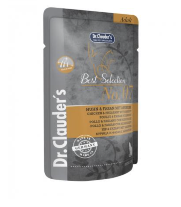 Dr.Clauders Best Selection Cat No7 Alutasak Csirke & Fácán Sárgabarackkal - Hair & Skin 85g