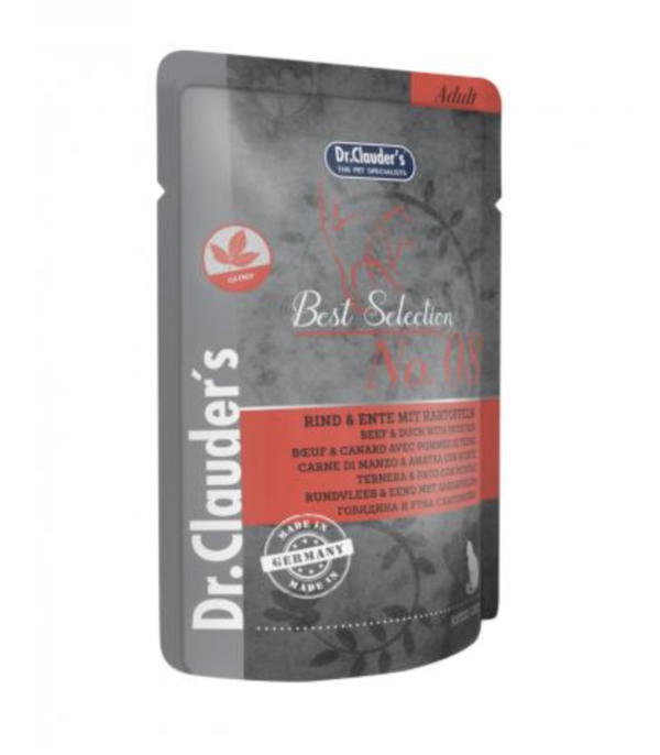 Dr.Clauders Best Selection Cat No8 Alutasak Marha & Kacsa Burgonyával - Catnip 85g