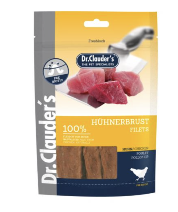 Dr.Clauders Dog Jutalomfalat Premium Csirkemell Filé 80g