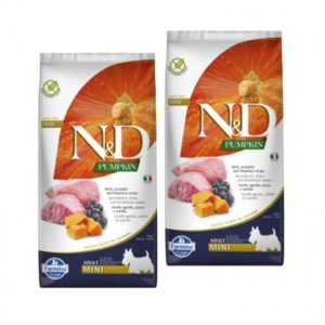 N&D Dog Grain Free Bárány & Áfonya Sütőtökkel Adult Mini 2 x 7kg