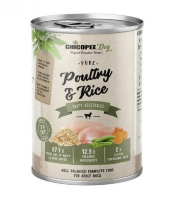 Chicopee Konzerv Dog Adult Pure Szárnyas és Rizs 400g