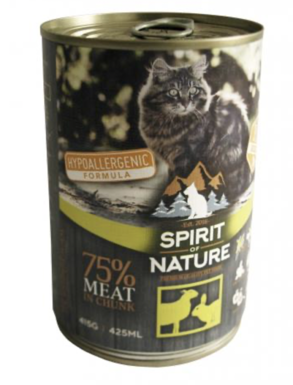 Spirit of Nature Cat Konzerv Bárányhússal és Nyúlhússal 415g