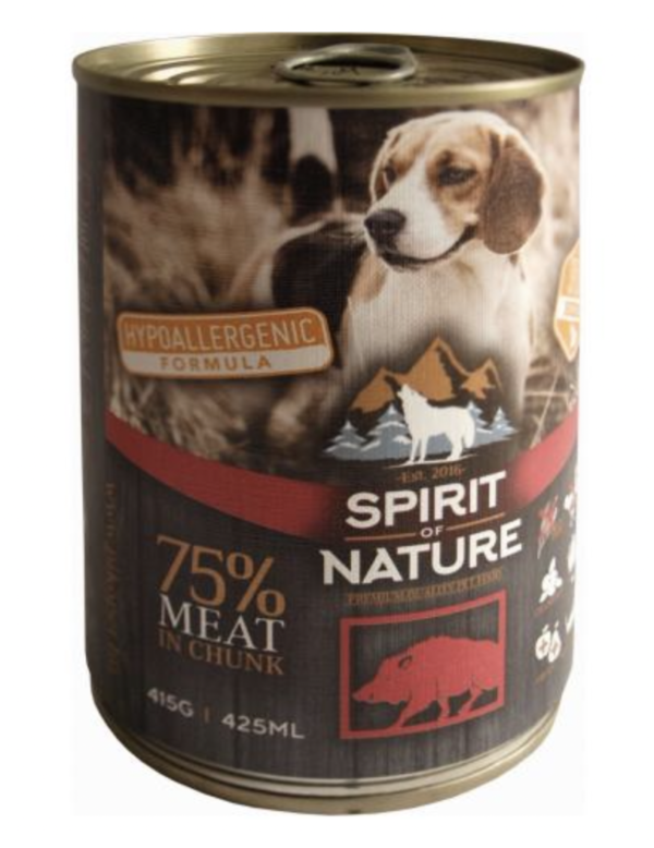 Spirit of Nature Dog Konzerv Vaddisznóhússal 415g
