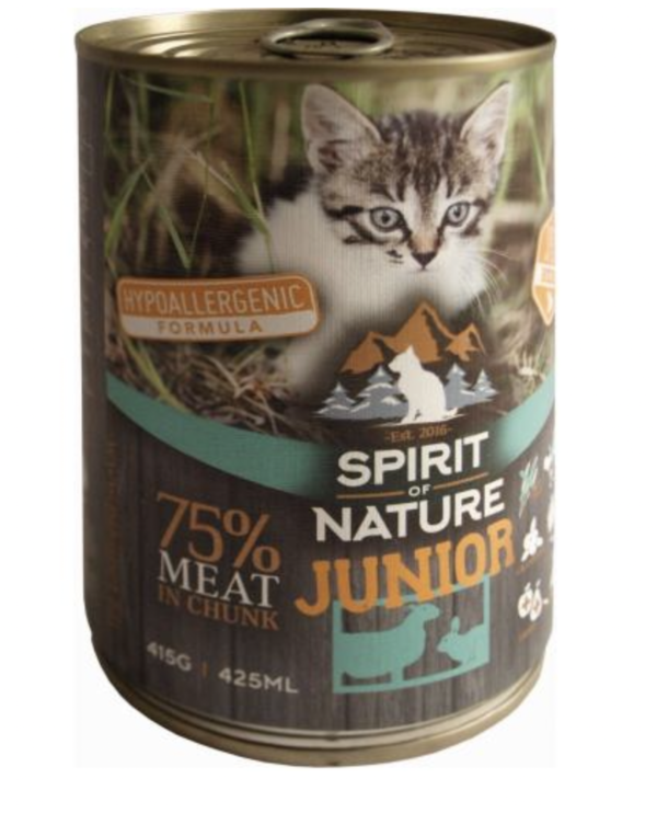 Spirit of Nature Cat Konzerv Junior Bárányhússal és Nyúlhússal 415g