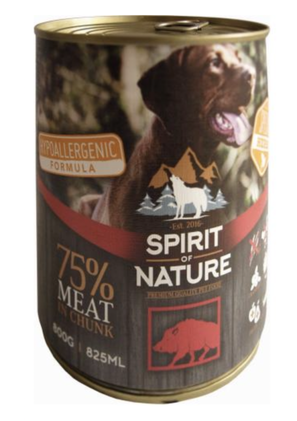 Spirit of Nature Dog Konzerv Vaddisznóhússal 800g